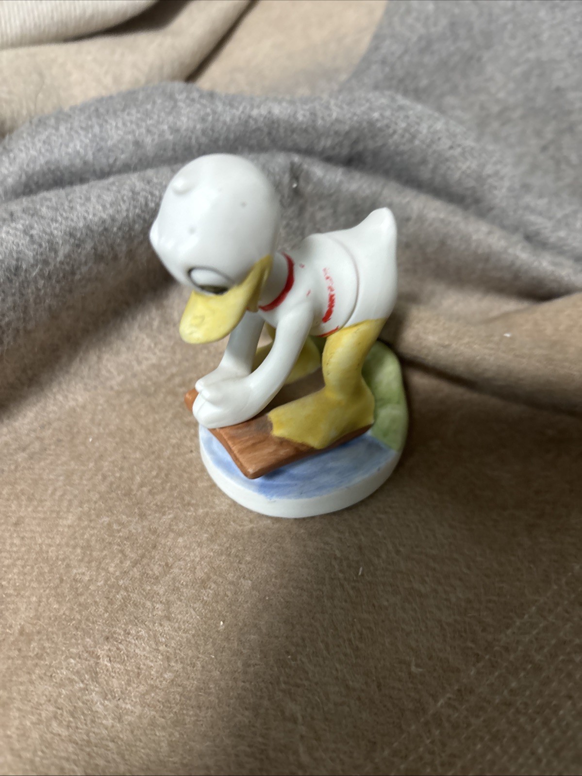 Disney Donald Duck Swimming Ceramic Figurine Vintage 4"