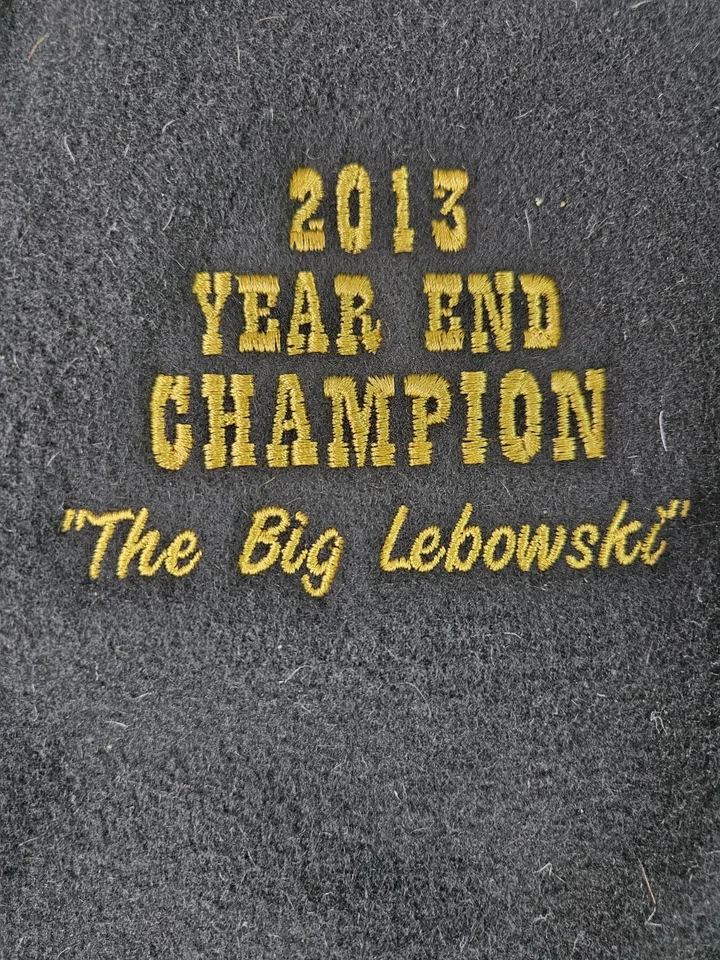 Bomber Varsity Jacket Wool Leather Men M Black Leather Wool Embroidered Unused - Image 2 of 4