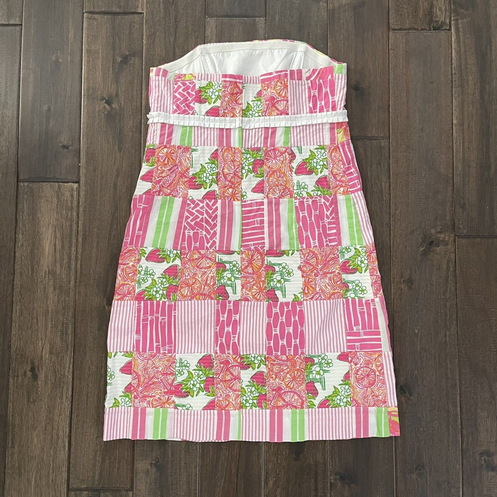 Lilly Pulitzer Bowen Patchwork Strapless Dress 6 - image 5