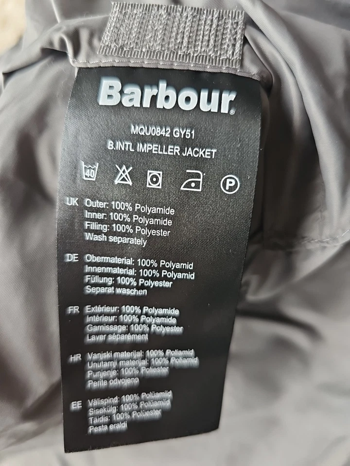 Chaqueta para hombre Barbour International Impeller gris talla pequeña Foto 4 de 4