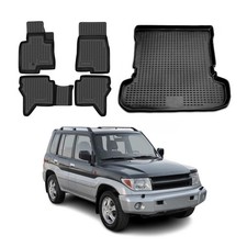 Custom Floor Mats Cargo Liners For Mitsubishi Montero 1999-2006 Black 5 Pcs