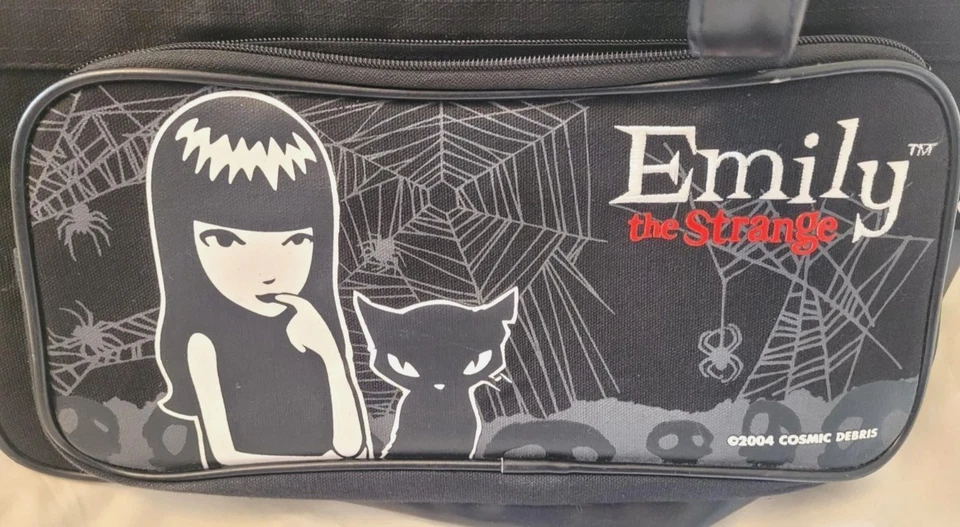 Vintage 2004 Emily The Strange Purse Hand Bag Goth Black Cat Comic Cosmic Debris - Image 2 of 4