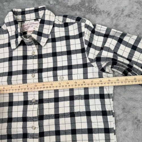 CC Filson Flannel Lightweight Button Up Shirt Black Gray White Men’s Medium - Imagen 5 de 6