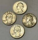 Lot of 4- Washington Quarters 1964 D 90% Silver #35