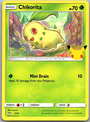 Chikorita 002/025 McDonald's 25th Anniversary Promo