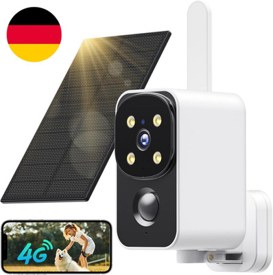 PESAIR 4G LTE Überwachungskamera Aussen Solar Mit SIM Karte, 180° Kabellose Über