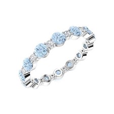 925 Sterling Silver Aquamarine Gemstone Eternity Engagement Womens day Ring