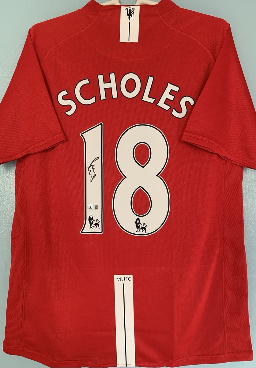 Paul Scholes Signed Autographed MU 2007/08 Home Jersey Shirt with