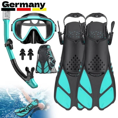 SCHNORCHELSET SCHNORCHELN SET MIT SCHNORCHEL, TAUCHERBRILLE, FLOSSEN ERWACHSENE - Bild 1 von 4