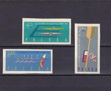 SA08a Poland  1961 European Canoeing Championship mint stamps imperf