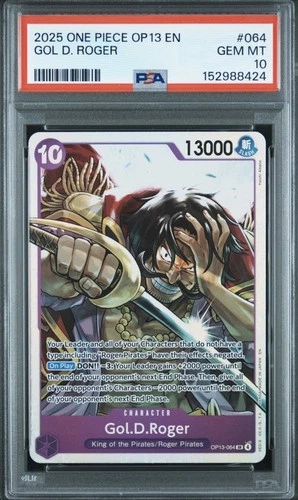 2025 ONE PIECE OP13-CARRYING ON HIS WILL #064 GOL D. ROGER PSA 10