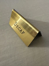 Cal-Mil 228-2-011 Decaf Beverage Tent 2 3/4” Gold Plated New