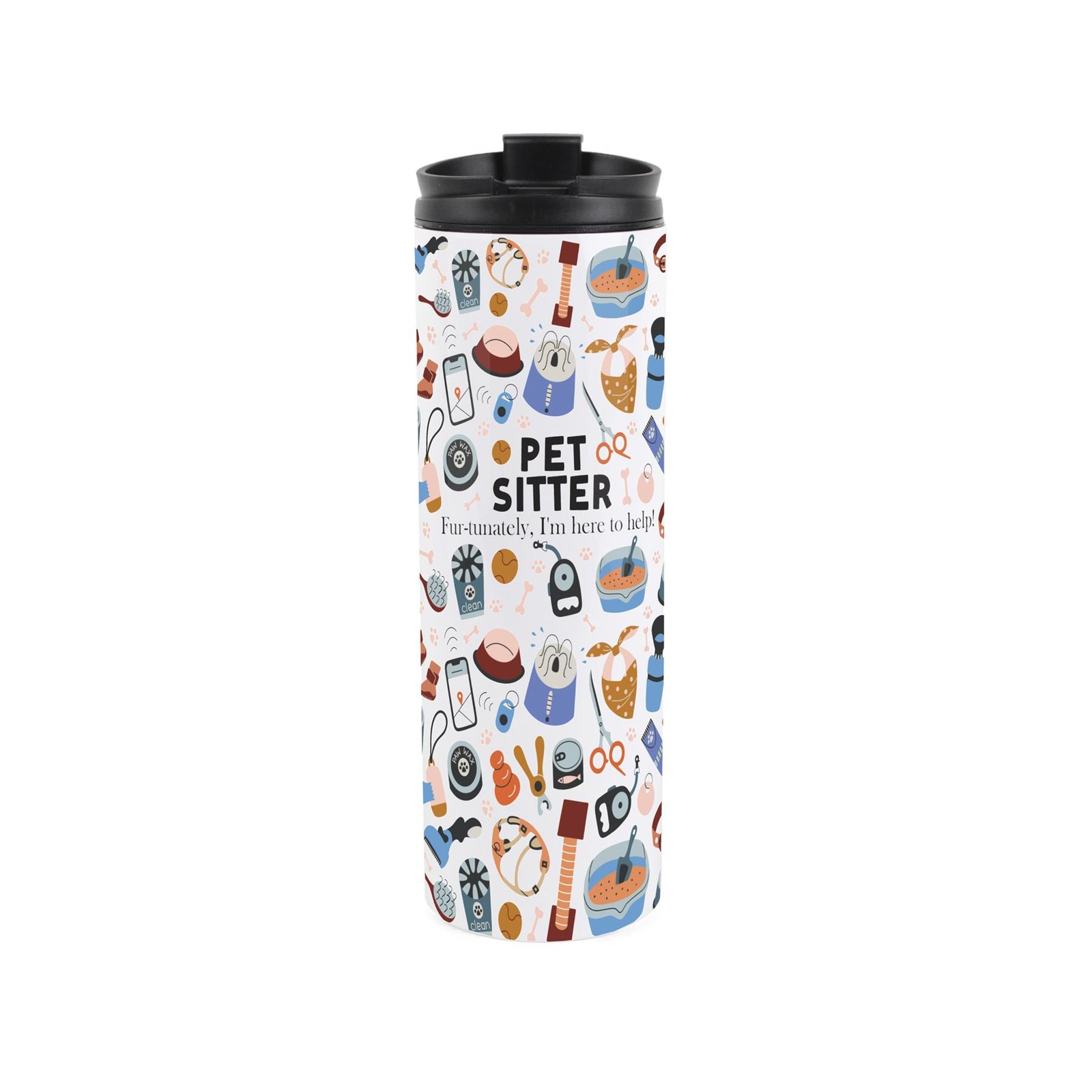 Pet Sitter Travel Flask - Reusable Stainless Steel Tumbler Novelty Job Gift
