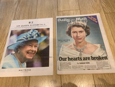 DEATH OF HER MAJESTY QUEEN ELIZABETH II NEWSPAPERS DAILY MAIL AND WAITROSE 2022
