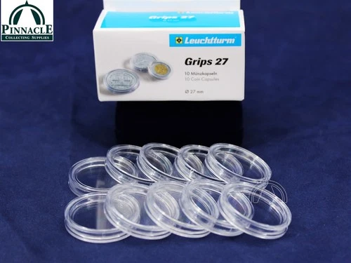 10 Direct Fit Coin Capsule Holders for 1/2 oz Gold Eagle, 27mm Diameter