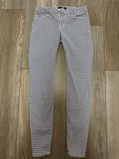 Dex Women’s Pants Size 27 Blue White Geometric Pattern Print