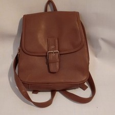 Brown Women's Medium Backpack Purse Buckle Flap Zip Closure Inner Pockets