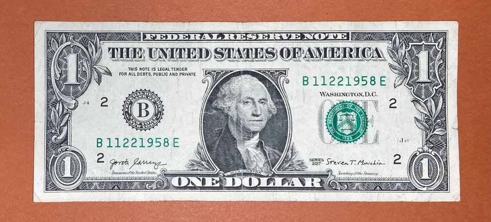 November 22, 1958 (B 11221958 E) Birthday Note $1 One Dollar Bill - Image 2 of 3