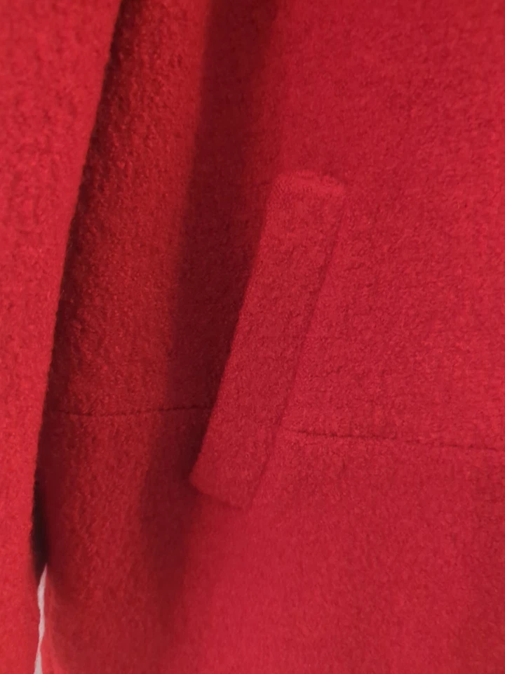 Abrigo vintage Y2K Liz Claiborne lana con capucha guisante talla 8 rojo tomate  Foto 4 de 4