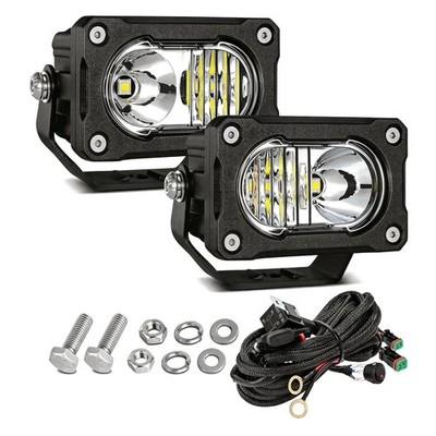 LED Pod Light 2PCS 3inch 40W 4000LM Combo Beam Baja Light with DT Wiring Harn...