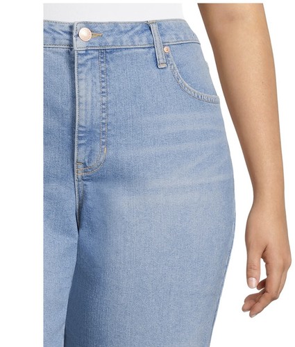 Terra & Sky Damen Plus 16 W Petite Core gerades Bein helle Waschung Jeans neu mit Etikett - Bild 5 von 6