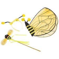 1 Set Durable Honey Bee Costume Wings Headband Soft Comfortable Kids Party Set