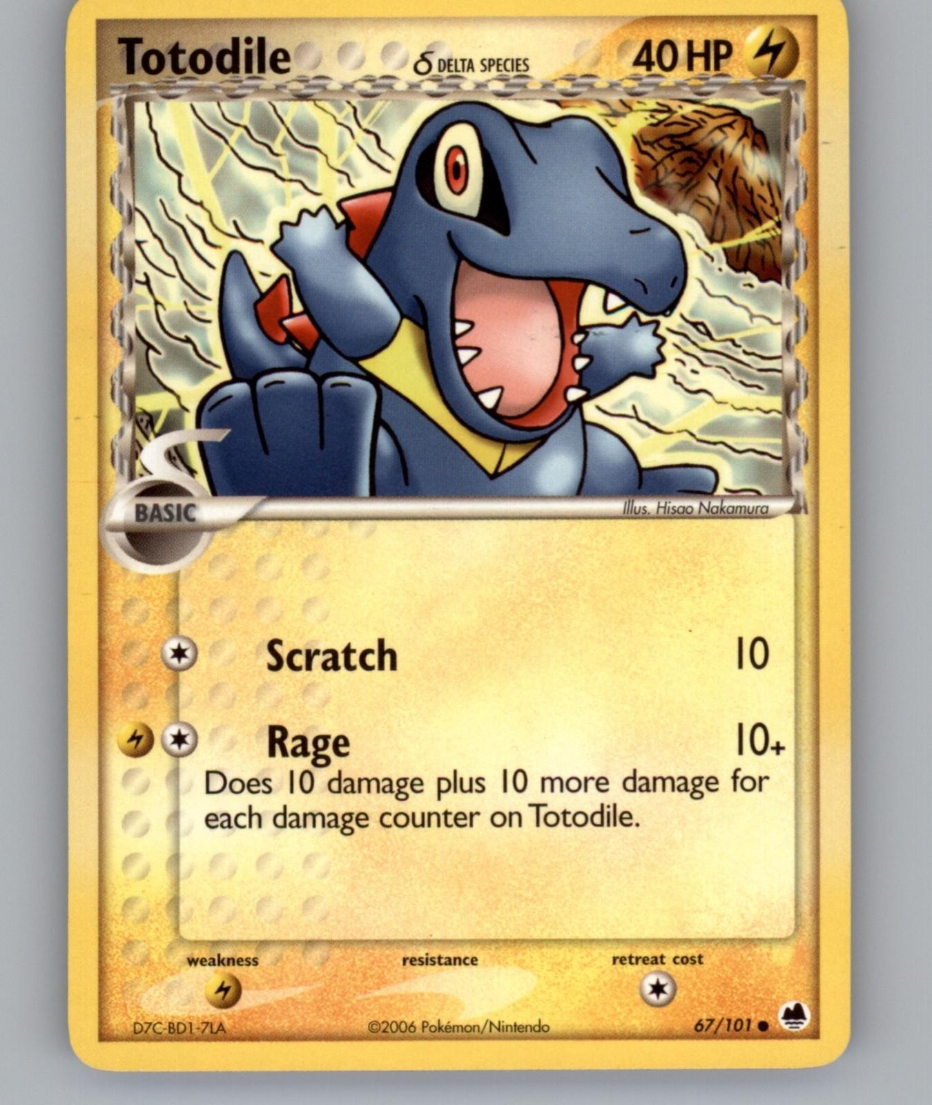 Totodile 67/101 Common Dragon Frontiers Pokemon Lightly Played