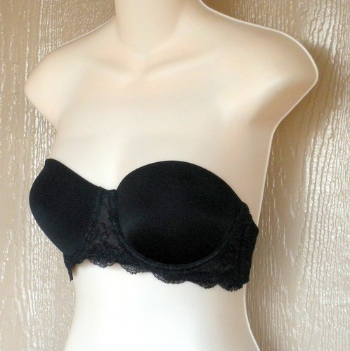 Sujetador push uw sin tirantes Calvin Klein 32D negro seductivo confort F2934 encaje sin tirantes - Imagen 3 de 10