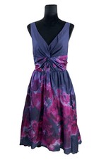 Neiman Marcus For Target Lela Rose Dress Size 8 Floral Voluminous Hi-Low MIDI 