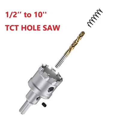 VEARTER 1/2 in - 10 in Carbide Tip TCT Hole Saw Cutter Metal Stainless Steel Hole Saw