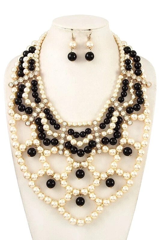 Collares y colgantes de moda para babero de perlas