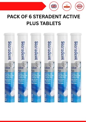 6 x Steradent Active Plus Zahnersatzreinigungstabletten - 30 Stück Portofrei