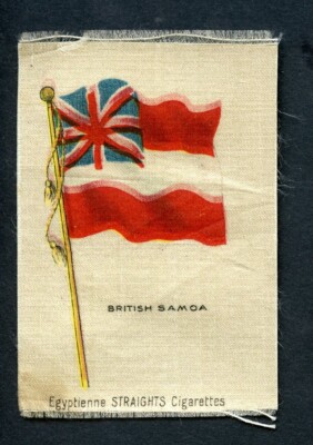 ULTRA RARE 1910 Egyptienne Straights Cigarettes British Samoa Silk Flag
