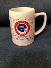 NY Giants Super Bowl XXXI Champions Collectors Mug with signatures