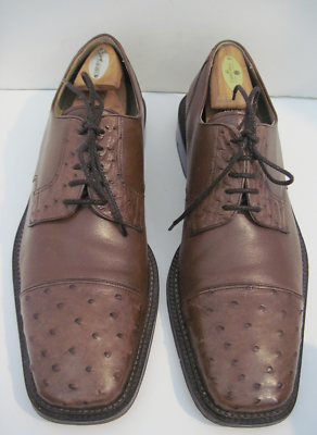 Julio Blanco Brown Exotic Genuine Ostrich Oxfords Shoes  display picture 3