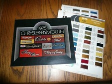 1975 Chrysler Plymouth Sales Brochure & Dupont Paint Samples Chips Package