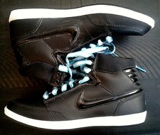 SAMPLE Vintage NIKE Womens DOUBLE TEAM High Sneaker Black Teal 432164-009 Sz 7
