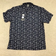 Callaway Mens XL Golf Polo Shirt All Over Print Drinks Opti Dri Stretch Navy