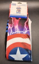 2 Pair Marvel Captain America Crew Socks, Adult Shoe Size 6-12 75th Anniversary