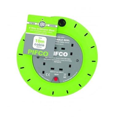 4 WEGE 10M KABEL VERLÄNGERUNG AUFROMMEL KABEL NETZSTECKDOSE ROBUST 10AMP ELEKTRISCH