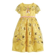 New Disney Princess Belle Fancy Deluxe Nightgown, Golden Foil Gown 4T