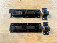 Pair 6" Steel  Cast Iron Slide Latches w/Flat Tension Spring, Free S/H