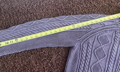 RAG & BONE Dexter Aran Cable Knit Cranberrry Sweater Medium - Picture 6 of 7