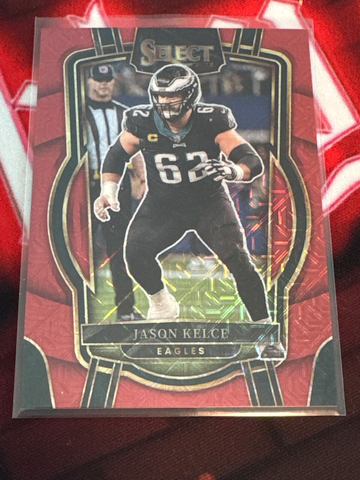 2022 Panini Select Club Level Red Prizm /49 Jason Kelce #220