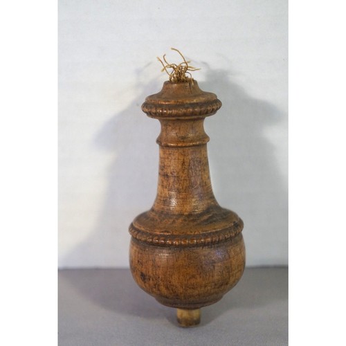 Bell Push w/ Celluloid Button to Call for Servant Antique Carved Wood Electric - Picture 5 of 5