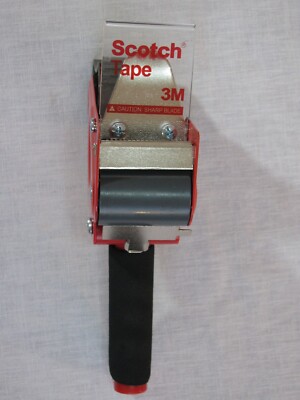 Red 3M Scotch 2'' Packing Tape Gun Dispenser, Padded Handle, NO TAPE rr