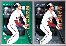Trey Mancini Orioles 2020 Bowman Platinum Green Refractor 26/99 & Base #20