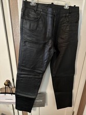 Vintage Men  s Cow Leather Heavy Biker Pants size 34 Tagged At 38  EUC