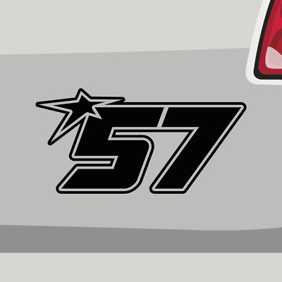 Aufkleber Startnummer 57 mit Stern Star Sticker Kleber Auto Motorrad Fahrrad Car