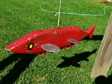 Vintage Hand Carved Sturgeon Fish Spearing Decoy Lake Winnebago Wis Folk Art